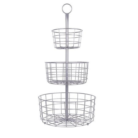 J Miles Uh Fb205 Slv 3 Tier Decorative Wire Fruit Basket J Miles Uh Fb205 Slv 3 Tier Decorative Wire Fruit Basket