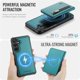 thumbnail image 3 of Para Samsung Galaxy A35 5G Funda para Teléfono Compatible con MagSafe 2 en 1 Billetera con Tarjetero, Funda de Cuero de PU, Soporte de Anillo de Bloqueo RFID, Correa para la Muñeca con Protección Magnética para Mujeres y Hombres, Verde, 3 of 8