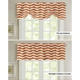 thumbnail image 5 of Fsddascl Burnt Orange Moire Tie Up Valance Curtains for Windows, Kitchen Curtains Window Treatments, Water Ripple Stripe Farmhouse Short Window Shades Valances for Bedroom Bathroom Cafe 54"x18", 5 of 7