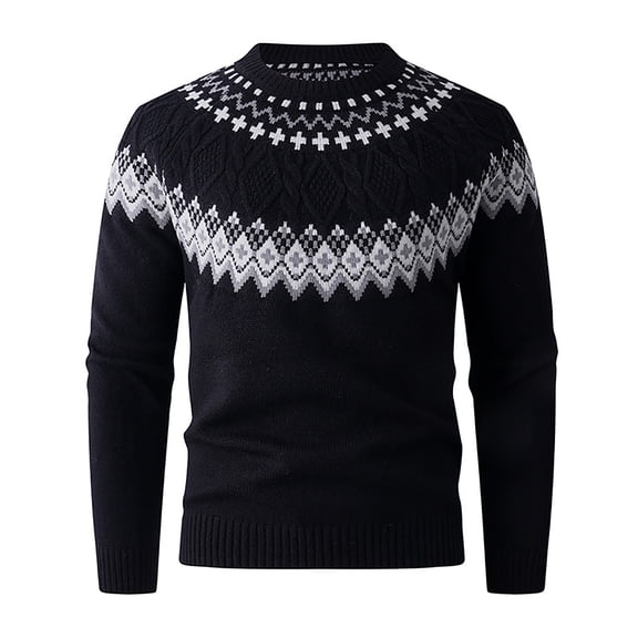 Iyufng Mens Sweaters and Pullovers Fair Isle Geometric Pattern Winter Knit Tops