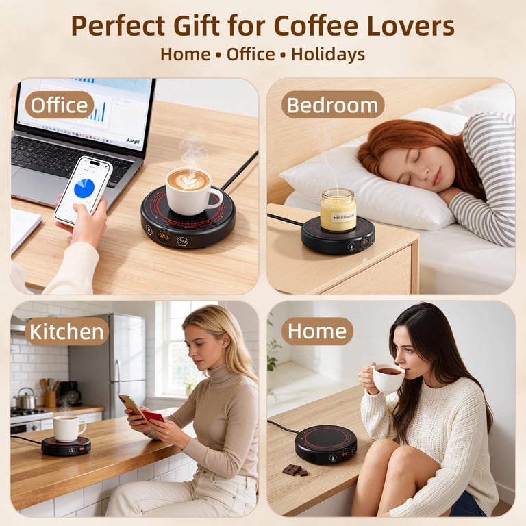 TINANA Coffee Mug Warmer with Auto Shutoff, 3 Temperature Settings