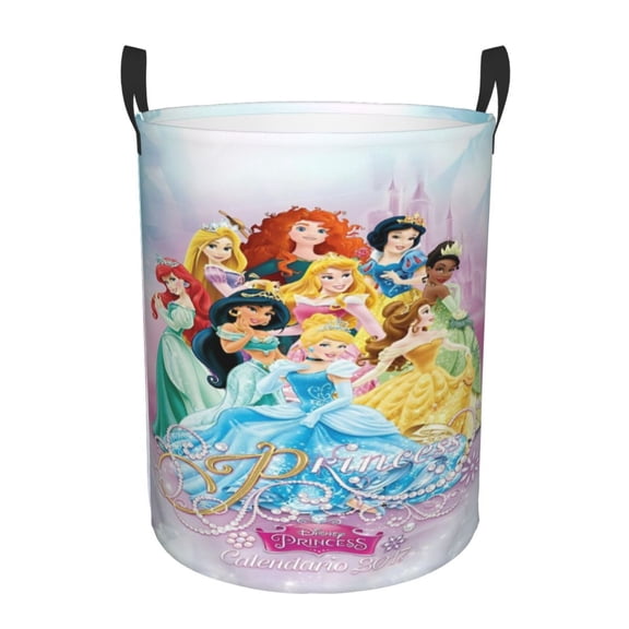 Princes Laundry Hamper Laundrys Basket Large Waterproof Foldable With Handles Circular Storage Clothes Bag For Bathroom/Bedroom/Dorm