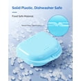 thumbnail image 4 of Retainer Case with Vent Holes, 2 Pack, Mouth Guard Case with Tight Snap Closure, Orthodontic Denture Storage Container for Invisalign, Aligners, Night Guards, Pink and Blue Retainer Box, 4 of 5