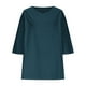 thumbnail image 4 of Vestidos Casuales Para Mujer, Blusas De Mujer De Moda Moda de verano para mujer, cuello en V, manga tres cuartos, color liso, 4 of 6