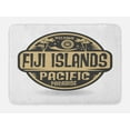 thumbnail image 1 of Fiji Bath Mat, Welcoming Pacific Paradise Emblem Inspired Design Tropical Summer Holiday, Plush Bathroom Decor Mat with Non Slip Backing, 29.5" X 17.5", Dark Taupe Pale Camel, by Ambesonne, 1 of 2