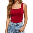 thumbnail image 3 of Built in Comfort Bra Tanktop, Womens U Neck Shapewear Built-in Bra Tank High Strechy Sleeveless Slim Fit Tops Valentine's Day Gift Red XL, 3 of 8