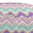 thumbnail image 3 of Chevron Pouf Cover with Zipper, Contemporary Pattern with Zigzag Lines in Pastel Tones, Soft Decorative Fabric Unstuffed Case, 30" W X 17.3" L, Multicolor, by Ambesonne, 3 of 5