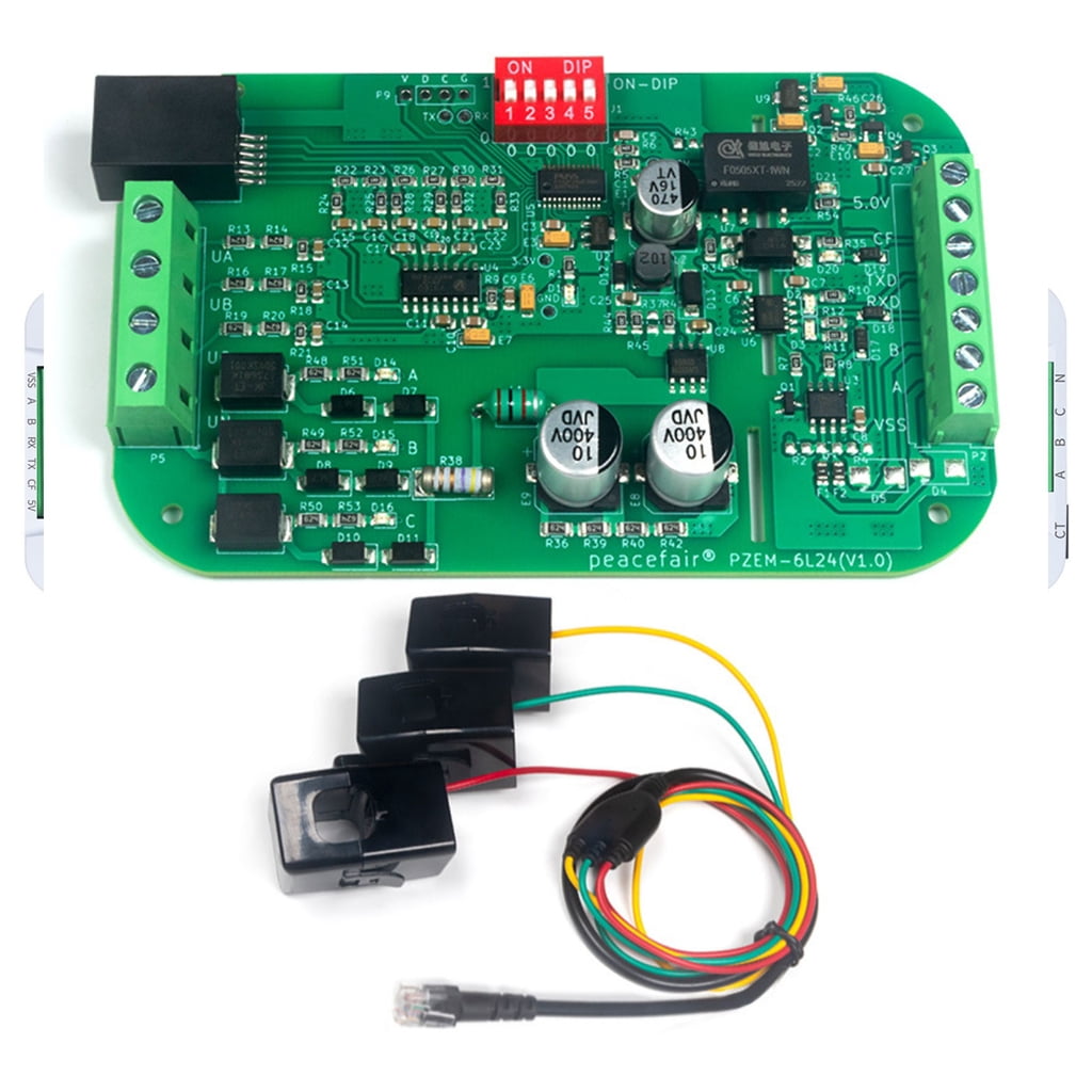 Energy Meter Wattmeter Clear View DIN Rail 100A AC 220/380V Modbus Power Monitor Three Phase AC Energy Meter Module