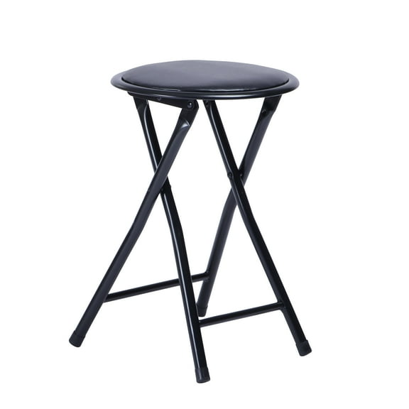 TEXBM 18-Inch Folding Stool Set of 1,225 Lb Capacity Backless Bar Stool, Portable Indoor Stool for Kitchen, Apartment, Dorm, Space-Saving Foldable Seat