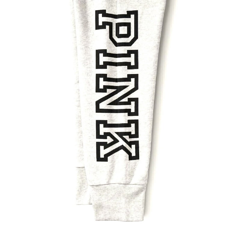Victoria's Secret Pink Logo Skinny Jogger Lounge Pants Sweatpants Stone  Gray Size Large NWT 