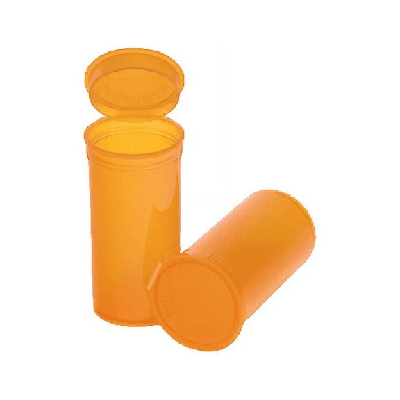 Philips Empty Prescription Pop Top Vial Made in USA Pack of 315 Dry Herb Containers with Child Resistant Translucent Amber Color 13 Dram Medical Pharmacy Pill Bottles
