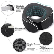 Travel Pillow, Best Memory Foam Neck Pillow Head Support Soft Pillow for Sleeping Rest, Airplane Car & Home Use (1Black)