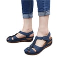 thumbnail image 3 of Sandals Women Dressy Summer Closed Toe Wedge Platform Sandals Vintage Casual Hollow Out Orthopedic Shoes Comfy Bohemia Gladiator Ladies Shoes, 41, 3 of 7