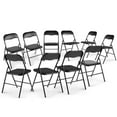 thumbnail image 3 of Veryke Folding Chairs Set of 10, Commercial Foldable Chairs, Outdoor Wedding Party Event Chairs, Black, 3 of 7