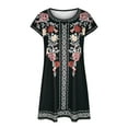 thumbnail image 5 of Lolmot Summer Dresses for Women Short Sleeve Casual Dress Ethnic Style Printed Loose Round Neck Dress, 5 of 5