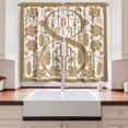 thumbnail image 2 of Ambesonne Art Deco Kitchen Curtains, Ornament with Dots Flowers, 55"x30", Pale Brown Grey and White, 2 of 3