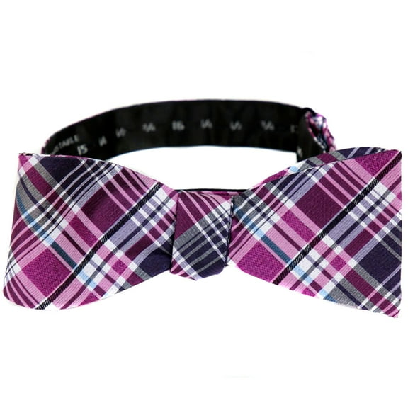 BuyYourTies - FBTZ-336 - Mens Aficionado Self Tie Bow Tie - Magenta Black