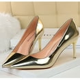 thumbnail image 5 of LIANGP Women's High Heels Fashionable Metal Heel High Heels Metallic High Heel Shoes With Pointed Toes Ladies Shoes Gold Size 7.5, 5 of 8