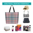 thumbnail image 6 of ZICANCN Pink Check Plaid Background Tote Bag, Grocery Bags Reusable Shopping Bags with Handles Durable Foldable Washable for Women Men, 6 of 8