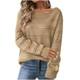 thumbnail image 1 of Timegard Womens Sweaters Long Sleeve Drop Shoulder Pullover Casual Comfy Knit Top Fall Winter Clothing, 1 of 7