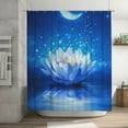 thumbnail image 4 of Zen Shower Curtain Spa Shower Curtains for Bathroom Blue Zen Stone Shower Curtain Lotus Flower Bathroom Decor Waterproof Polyester Fabric with Hooks 72x72 in, 4 of 6