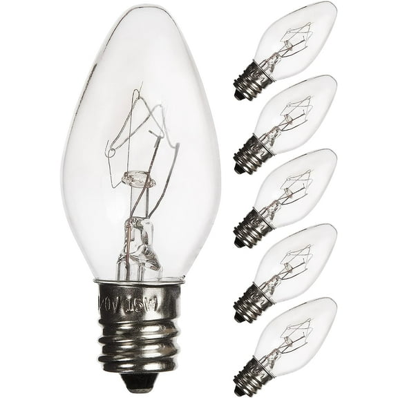 6 Pack OHLGT Salt Lamp Light Bulbs 120V 15 Watt, Himalayan Salt Lamp Original Replacement Bulbs E12 Socket Long Lasting Incandescent Bulbs