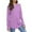 Purple, variant on Diufon Womens Tops Round Neck Long Sleeve Thumb Tunics Casual Solid Color Pullover Tops