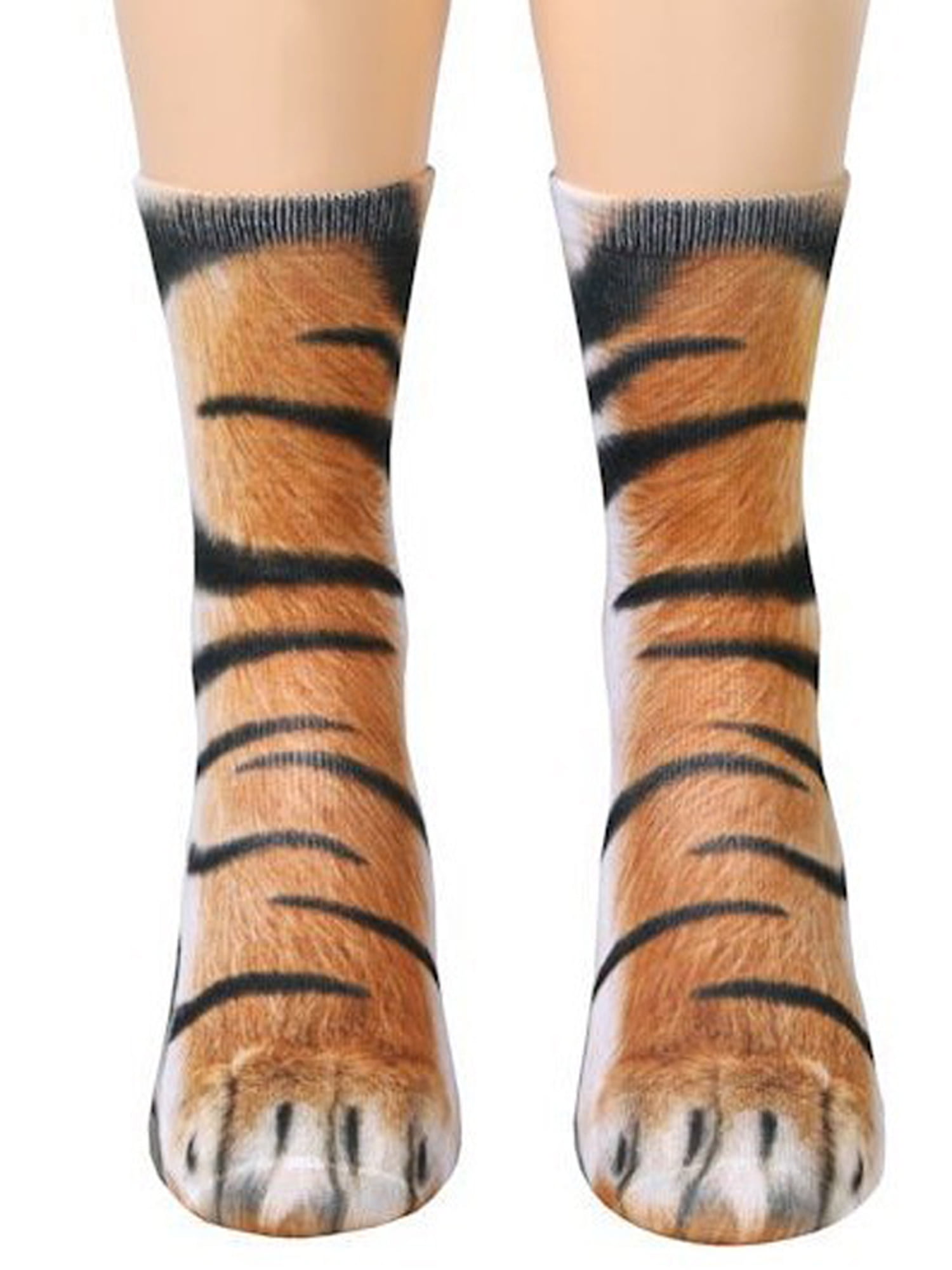 Funny Unisex Adults Elastic Sock Animal Paw Feet Crew 3D Pattern Foot Xmas Socks