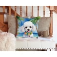 thumbnail image 3 of White Poodle Luau Throw Pillow, 3 of 6