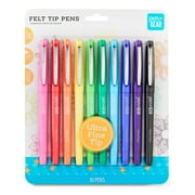 Pen+Gear Felt Tip Pens, Ultra Fine Point, Assorted Ink Colors, 10 Count