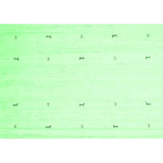 Ahgly Company Indoor Rectangle Solid Emerald Green Modern Area Rugs, 2' x 3'