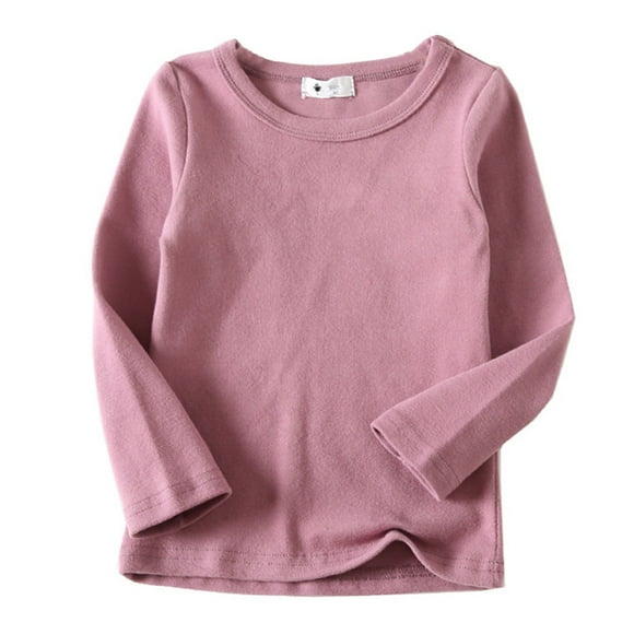 Fgnfyis Girls Shirts Kids Baby Kids Shirts High Collar Soft T Shirt Unisex Long Sleeve Tee Tops for Kids Cute Tops for Girls Hot Pink 6-12 Months