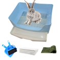 thumbnail image 1 of Inodoro de esquina PINVNBY, tamaño grande, diseño de conejo, con cajón, azul, 1 of 6