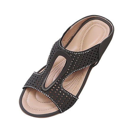 

Women’s Comfort Wedge Slip on Sandals Ankle Strap Buckle Casual Summer Orthopedic Open Toe Low Heel Platform Sandals