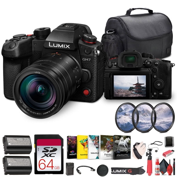 Panasonic Lumix GH7 Mirrorless Micro Four Thirds Camera with 12-60mm F/2.8-4 Lens (DC-GH7LK)   64GB Card   More