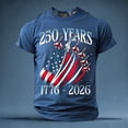 thumbnail image 2 of KHONTS 250years Patriot Tshirts for Men USA Flag Printed Independence Day 250th Anniversary Tops Short Sleeve Crew Neck Tees Blue S, 2 of 5