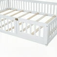 thumbnail image 5 of Wood Full Size House Platform Bed with Guardrail in White - Sturdy Pine Wood & MDF, 5 of 18