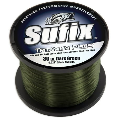 Sufix Tritanium Plus Dark Green Fishing Line (450 yds) - 30 lb Test