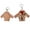 Pink, variant on Leather Jacket Tiny Keychain Napa Leather With Red Lining Key Chain
