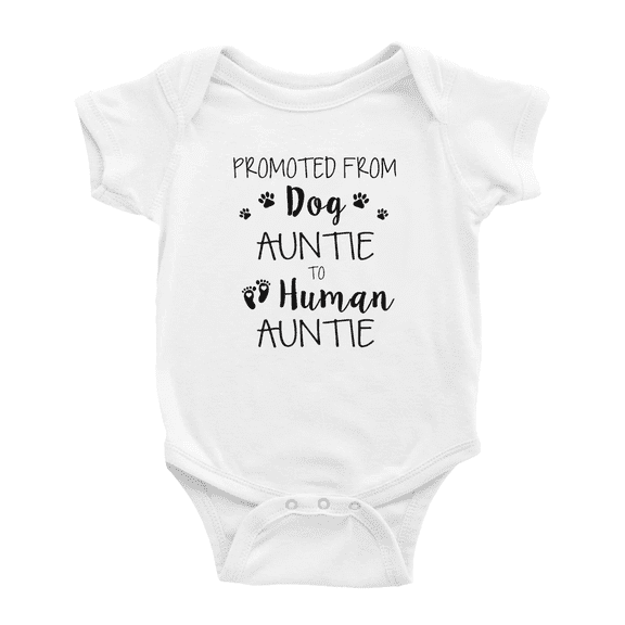 Promoted From Dog Auntie To Human Auntie Cute Baby Clothing Bodysuits