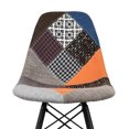 thumbnail image 3 of 2xhome - Set of 2 Fabric Patchwork Sam - Fabric Side Black Dark Wood Legs Eiffel Dining Room Chair - Lounge Chair No Arm Armless Less Chairs Seats, 3 of 6