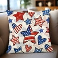 thumbnail image 6 of RuWeoMaa 4th of July Pillow Covers 18"x18" Set of 2 Soft Jacquard Chenille Throw Pillow Covers with Red Stripe Blue Star Flag Design,Farmhouse Pillow Covers for Independence Day Memorial Decor, 6 of 6