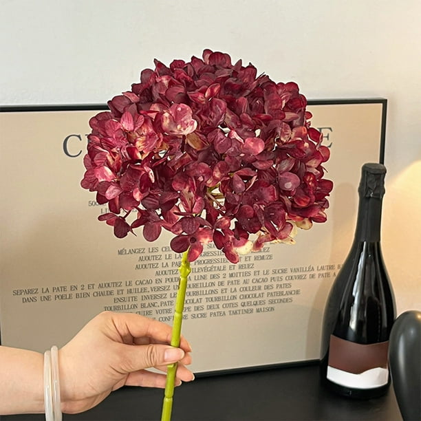 Decoraciones para San Valentín, hortensias artificiales de seda, tallos individuales, flores falsas para bodas, decoración del hogar, bricolaje, estilo pintura al óleo, flores de plástico.