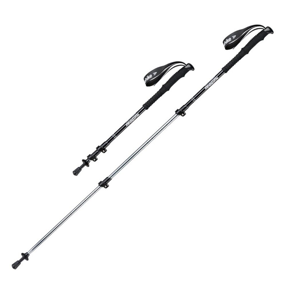1Set Folding Walking Stick Cane Telescopic Hiking Trekking Poles Retractable+Bag