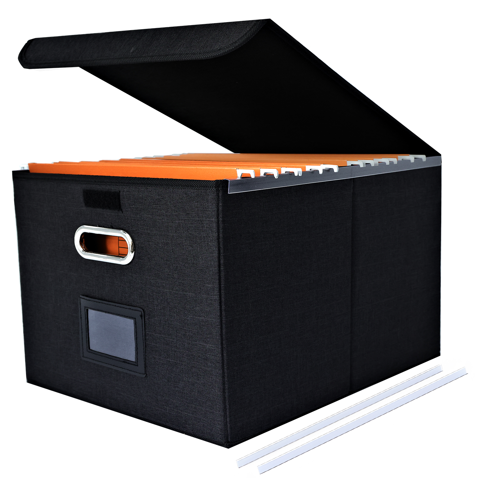 LANNEY Portable File Organizer Box with Lid and Slides photo 8