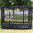 thumbnail image 4 of Wonline Metal Heavy Duty Dog Cage with Wheels, Black, 4 of 16