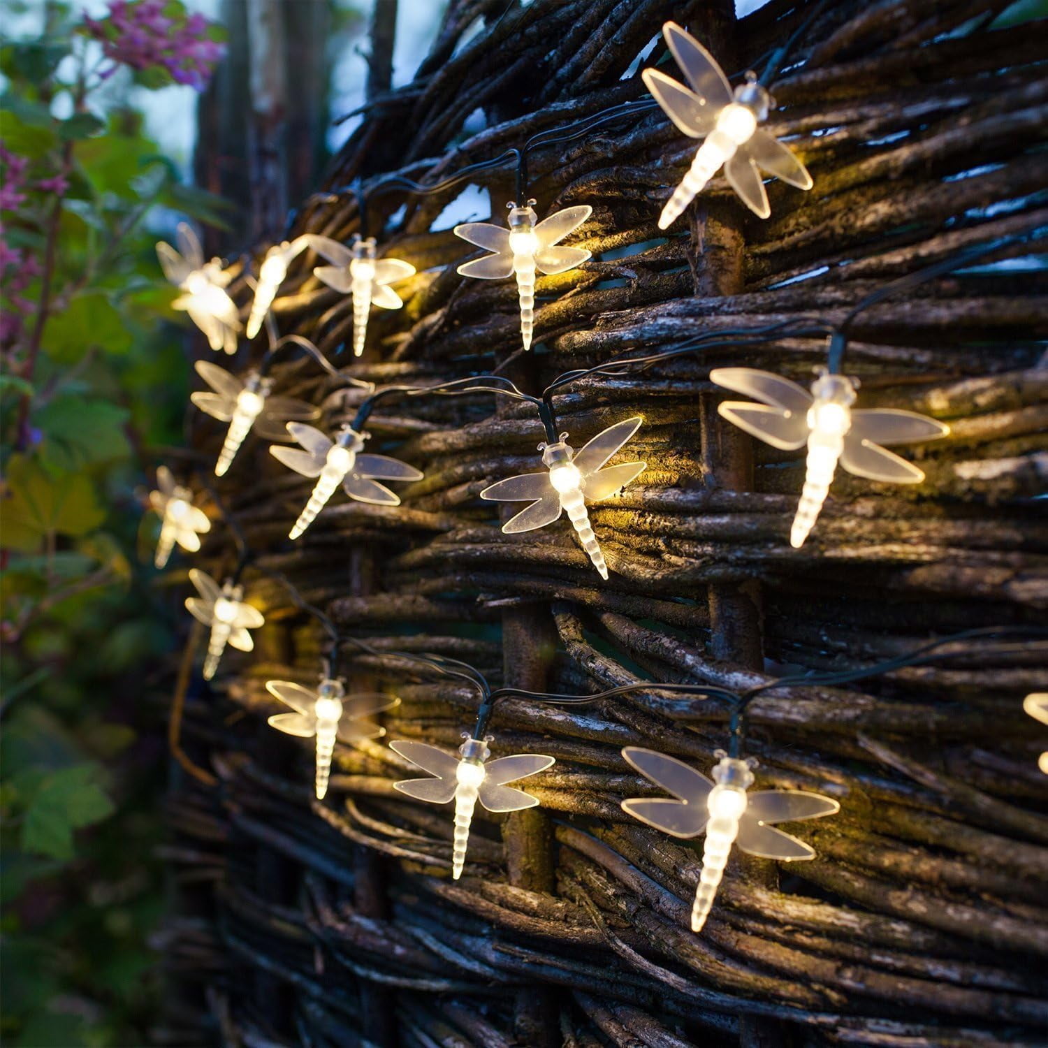 Dragonfly Solar String Lights Outdoor, 20ft 30 LED Waterproof Fairy Lights Decorative Lighting for Indoor/Outdoor Home Garden Lawn Fence Patio Party and Holiday Decorations