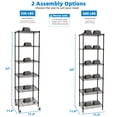 thumbnail image 4 of YRTSH 6 Tier Wire Shelving Unit with Wheels, Sturdy Metal Shelves Adjustable Storage Shelves for Pantry and Kitchen 11.4"W x 17.3"D x 65"H Black, 4 of 10