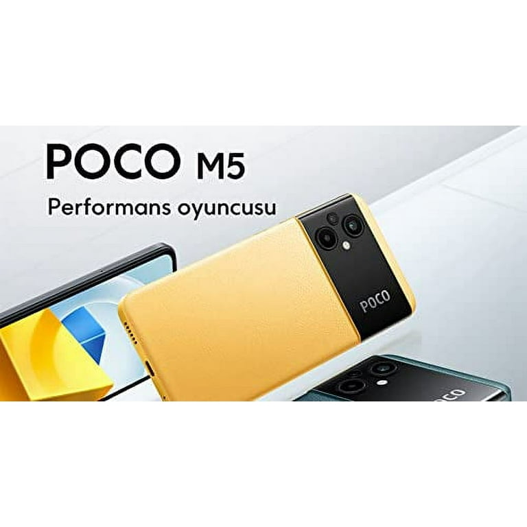 Poco M5 4G LTE GSM (128GB + 6GB) 50MP Triple Camera 6.58 Octa Core (NOT  for USA Market) Global Unlocked + (w/Fast 51w Car Charger) (Black (Global