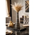 thumbnail image 5 of AeraVida 14" Striped Mango wood Vase, Black, 5 of 5